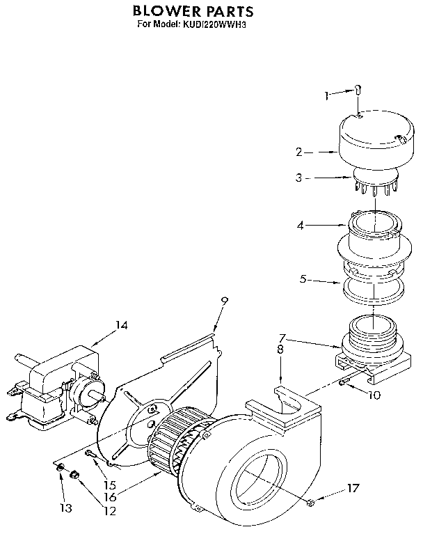 KitchenAid KUDI220WWH3 blower diagram