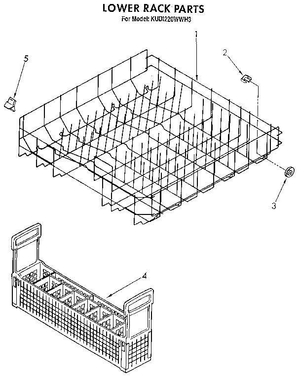 KitchenAid KUDI220WWH3 lower rack diagram