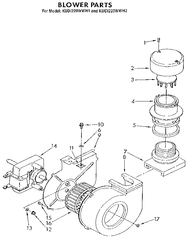 KitchenAid KUDI220WWH1 blower diagram