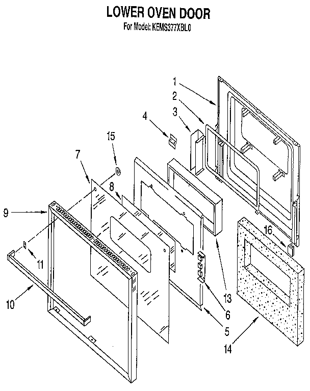KitchenAid KEMS377XBL0 lower oven diagram