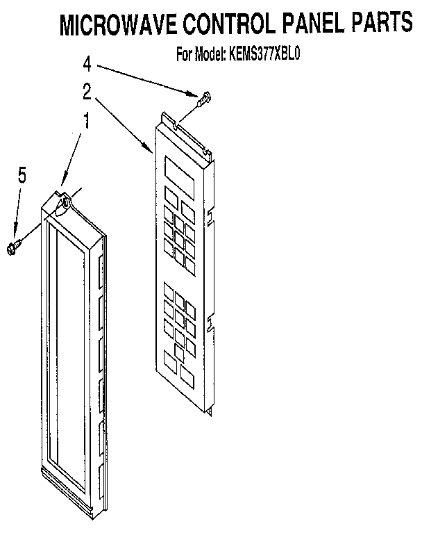 KitchenAid KEMS377XBL0 microwave control panel diagram