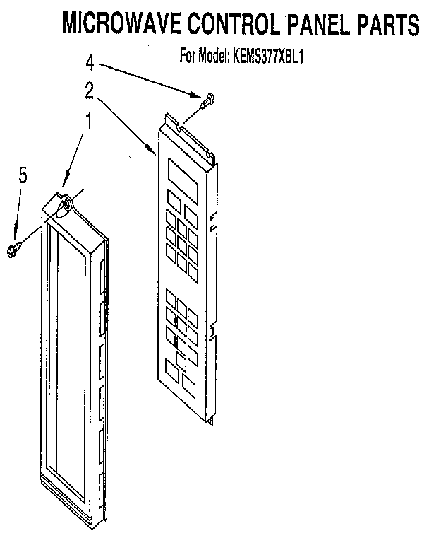 KitchenAid KEMS377XBL1 microwave control panel diagram