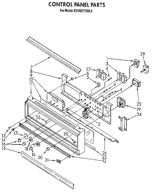 KitchenAid KEBS277XBL0 control panel diagram