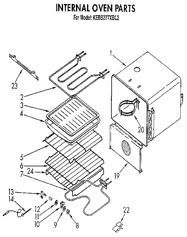 KitchenAid KEBS277XBL2 internal oven diagram