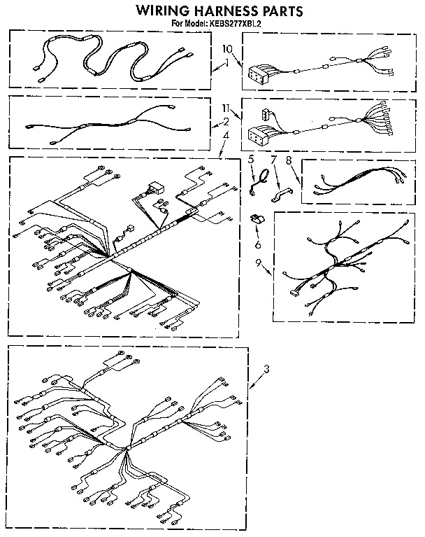 KitchenAid KEBS277XBL2 wiring harness diagram