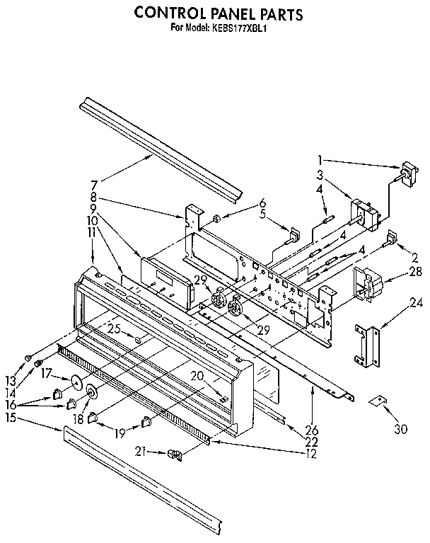 KitchenAid KEBS177XBL1 control panel diagram