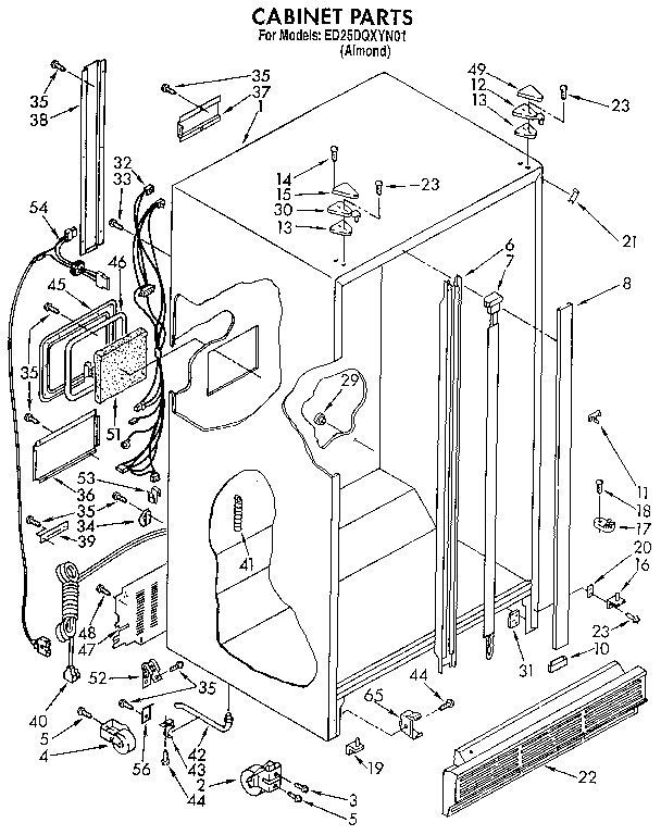 Whirlpool ED25DQXYN01 cabinet diagram