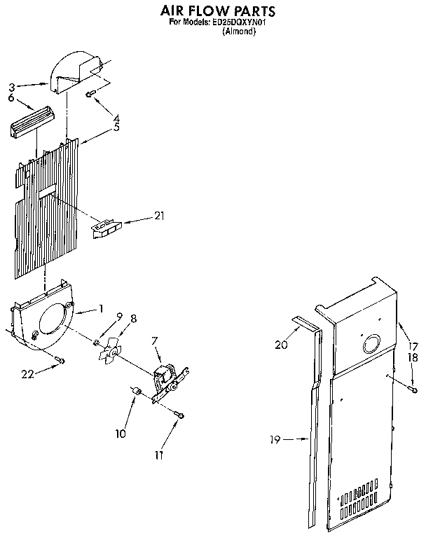 Whirlpool ED25DQXYN01 air flow diagram