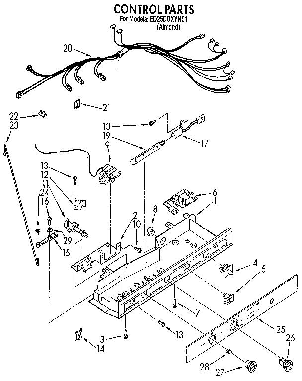 Whirlpool ED25DQXYN01 control diagram