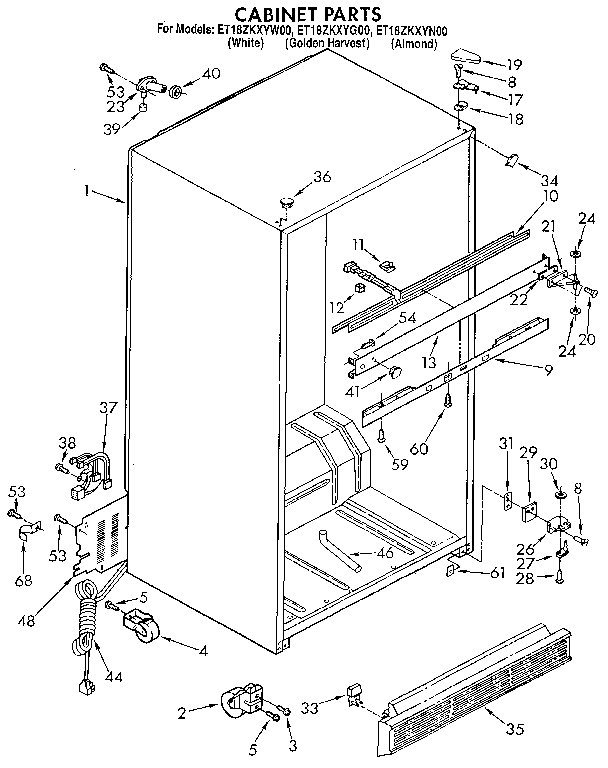 Whirlpool ET18ZKXYW00 cabinet diagram