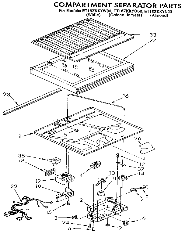 Whirlpool ET18ZKXYW00 compartment separator diagram