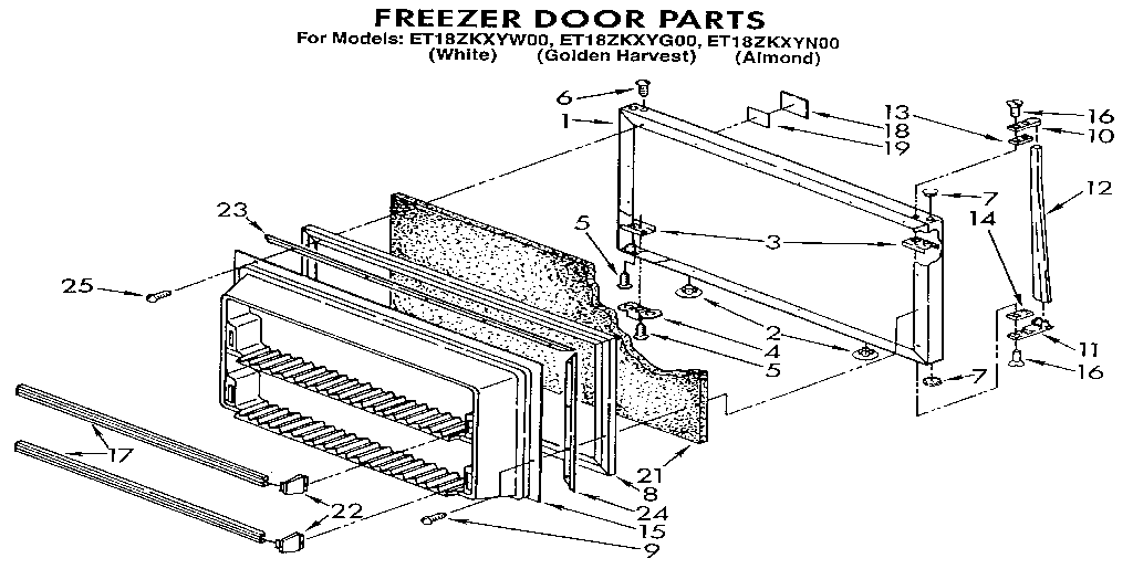 Whirlpool ET18ZKXYW00 freezer door diagram