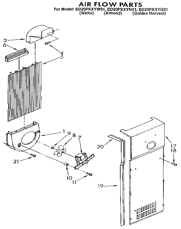 Whirlpool ED20PKXYW01 air flow diagram