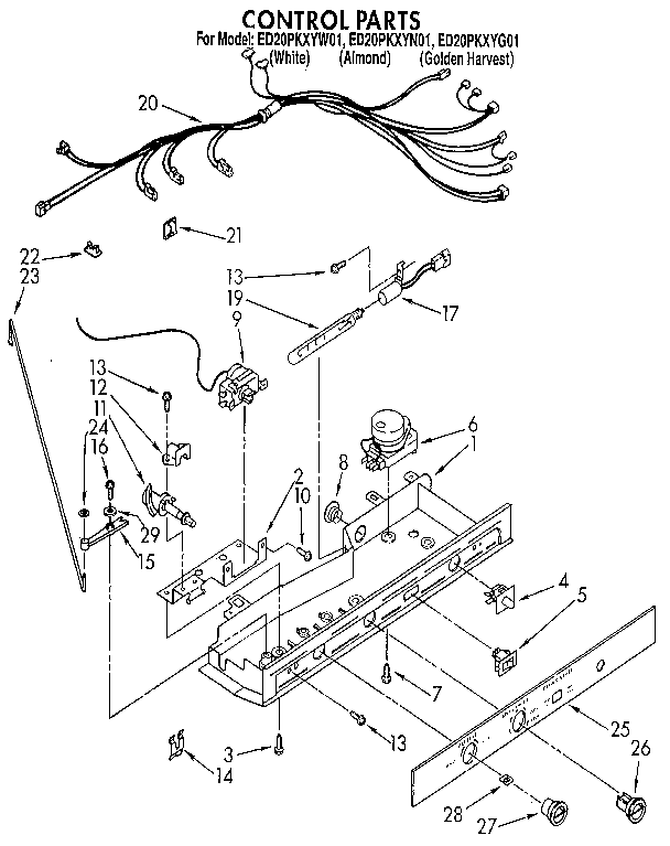 Whirlpool ED20PKXYW01 control diagram
