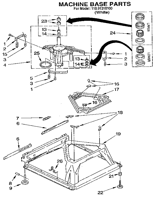 Kenmore 11091310100 machine base diagram