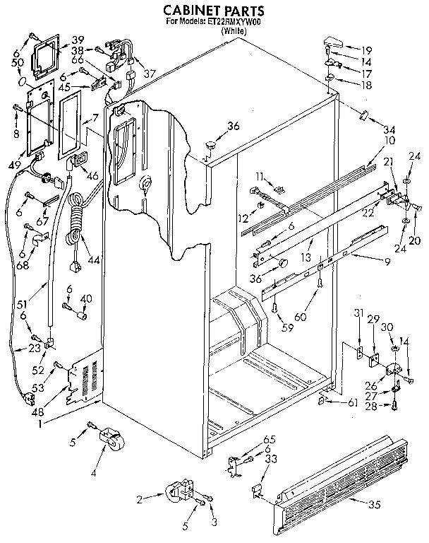 Whirlpool ET22RMXYW00 cabinet diagram
