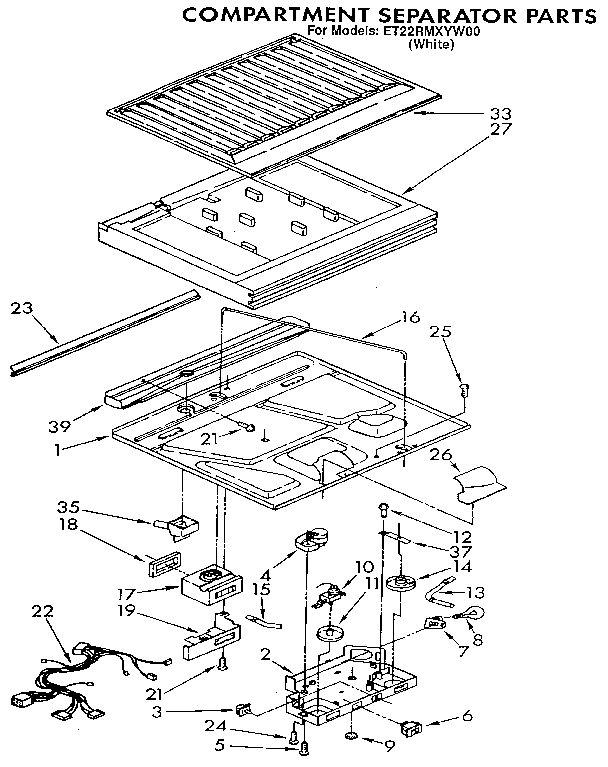 Whirlpool ET22RMXYW00 compartment separator diagram