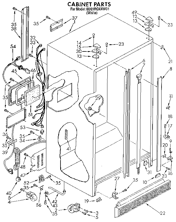 Whirlpool ED27RQXXW01 cabinet diagram