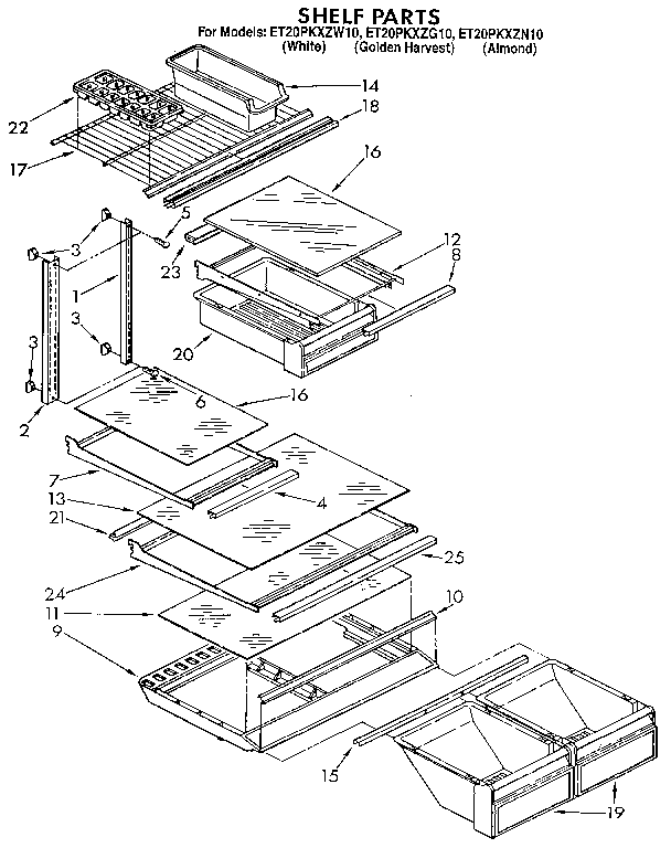 Whirlpool ET20PKXZN10 shelf diagram