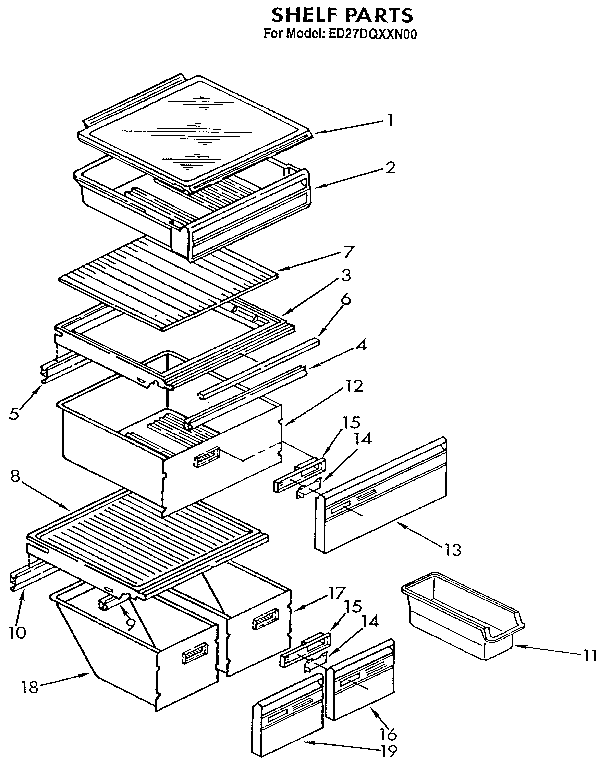Whirlpool ED27DQXXN00 shelf diagram