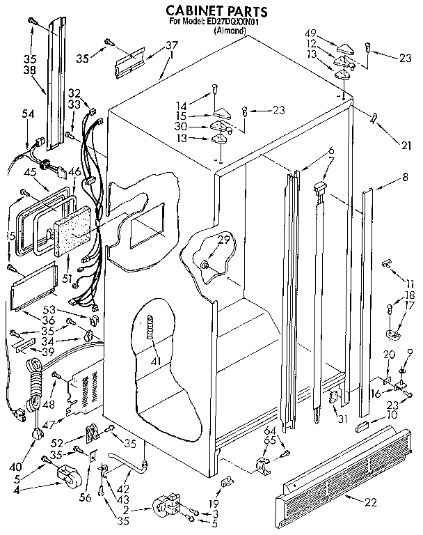 Whirlpool ED27DQXXN01 cabinet diagram