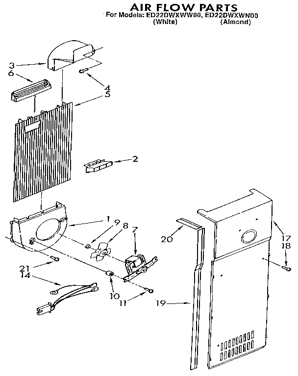 Whirlpool ED22DWXWW00 air flow diagram