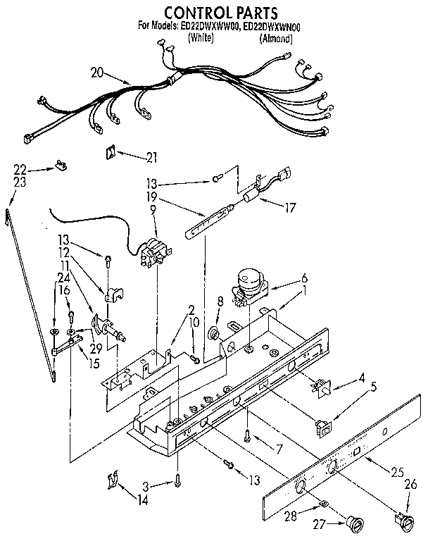 Whirlpool ED22DWXWW00 control diagram