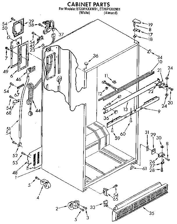Whirlpool ET20PKXXN01 cabinet diagram