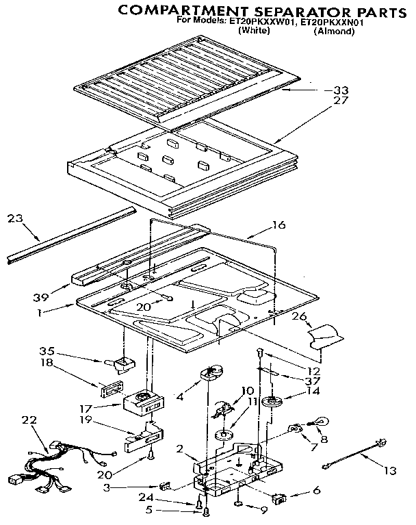 Whirlpool ET20PKXXN01 compartment separator diagram