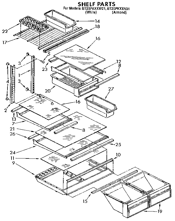 Whirlpool ET20PKXXN01 shelf diagram
