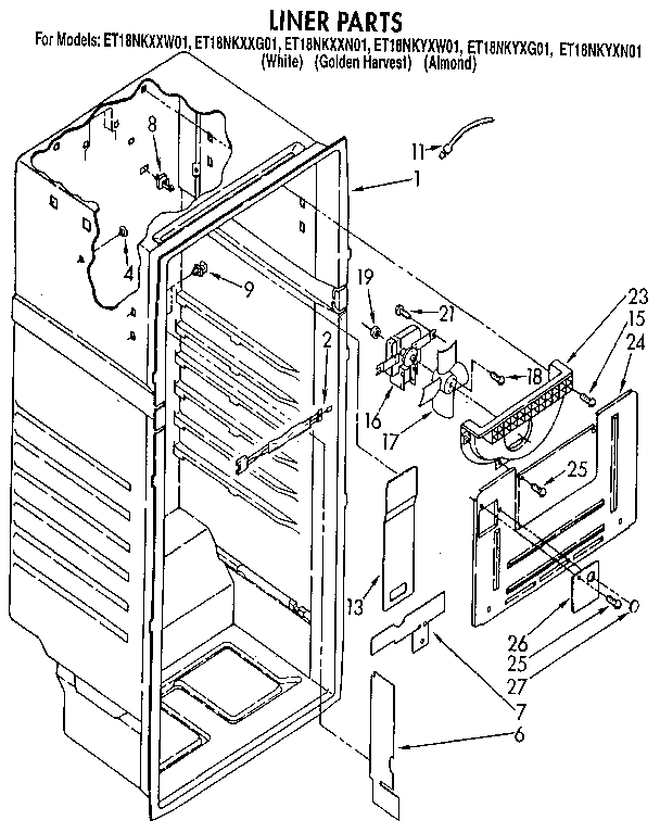 Whirlpool ET18NKXXW01 liner diagram