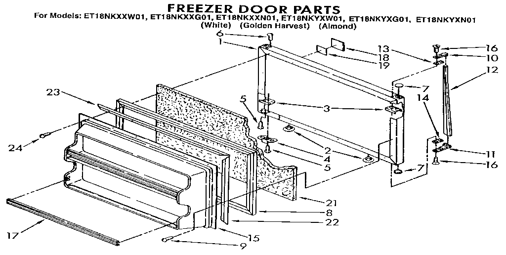Whirlpool ET18NKXXW01 freezer door diagram