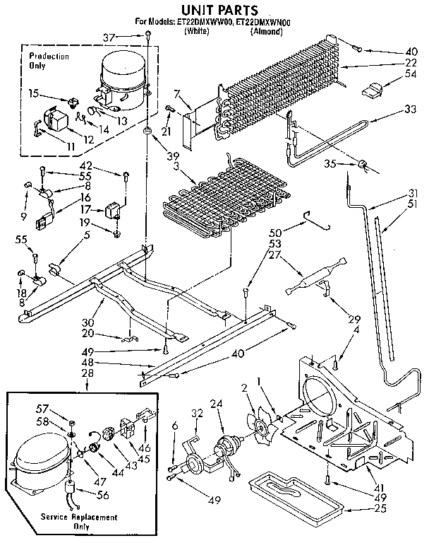 Whirlpool ET22DMXWW00 unit diagram