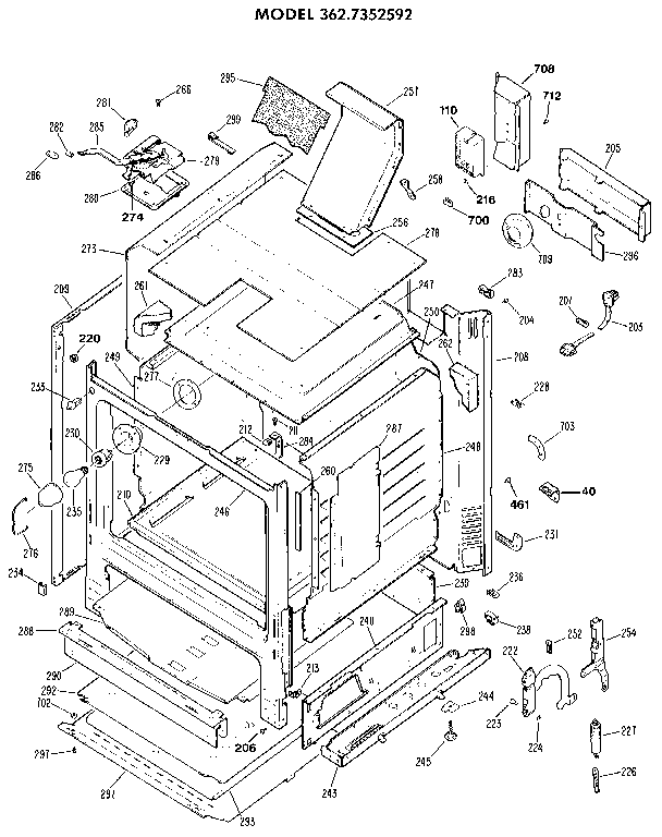 Kenmore 3627352592 cabinet diagram