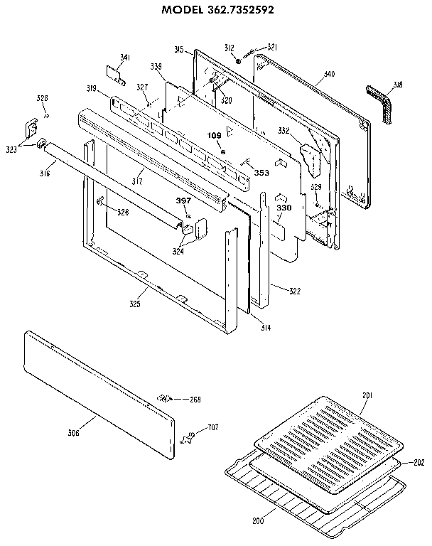 Kenmore 3627352592 door diagram