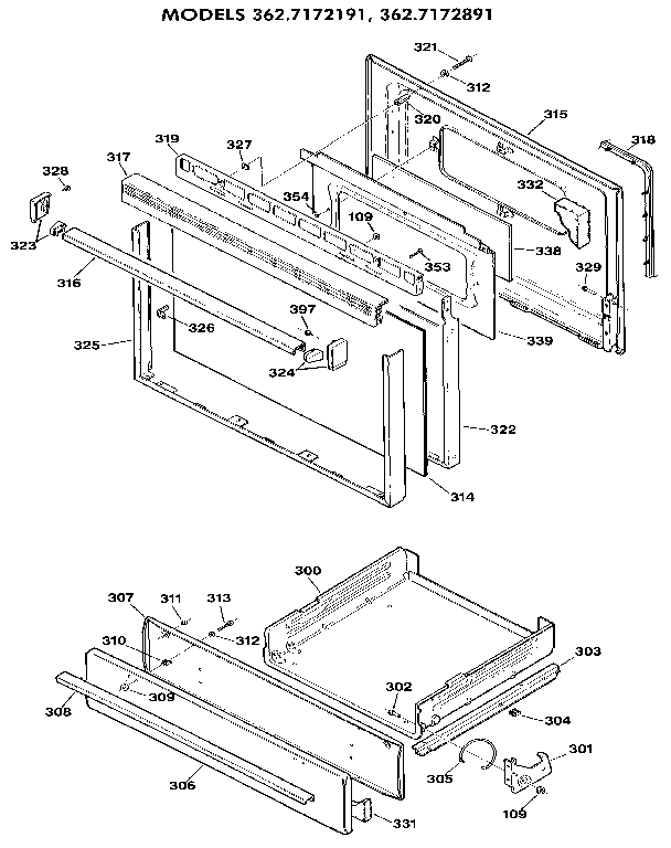 Kenmore 3627172891 door diagram