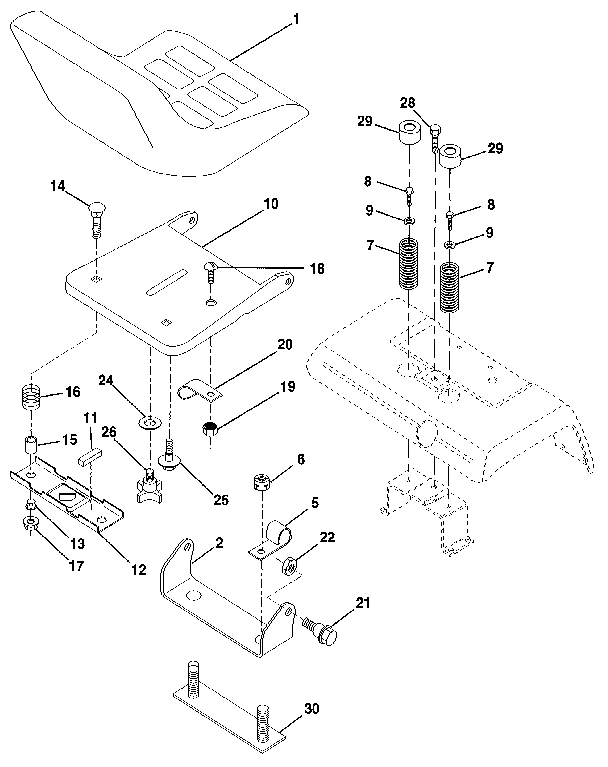 Craftsman 917255970 seat assembly diagram