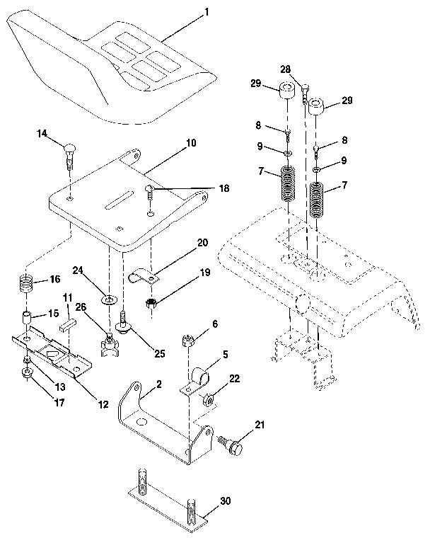Craftsman 917255980 seat assembly diagram