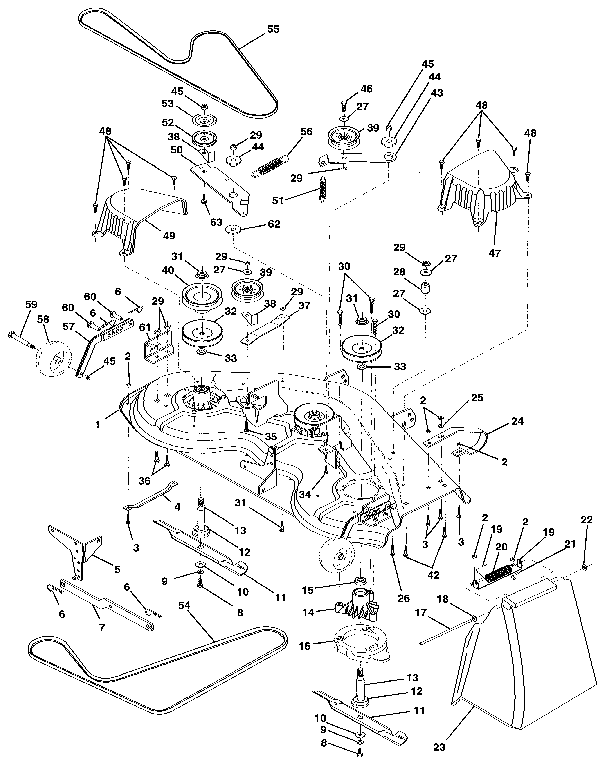 Craftsman 917255980 44" mower deck diagram