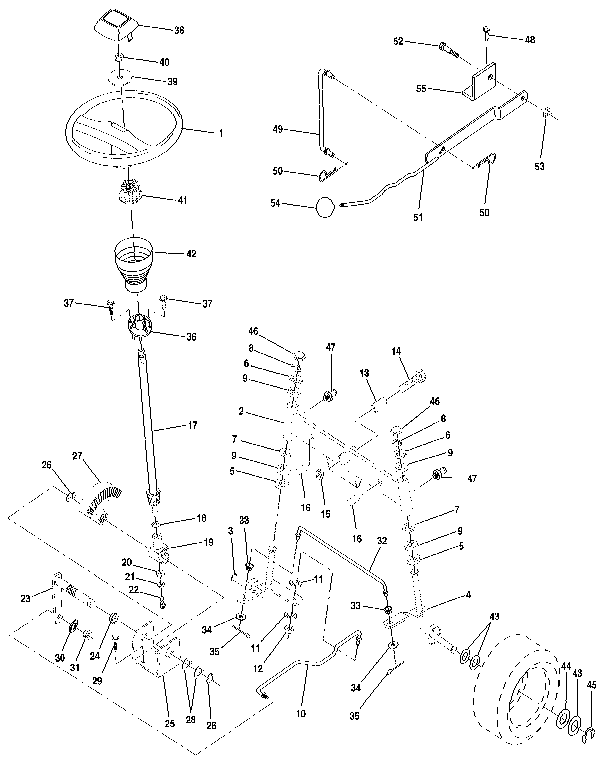Craftsman 917255695 steering assembly diagram