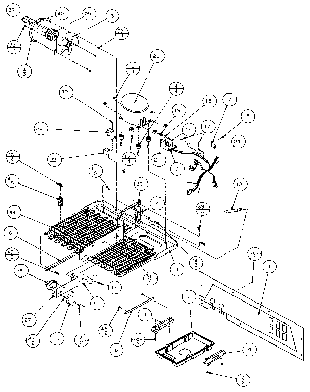 Amana 36501-P1121705W machine compartment (panasonic compressor) diagram