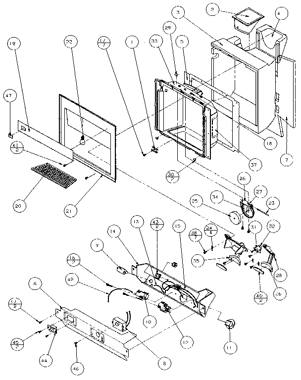 Amana 36501-P1121706W ice and water cavity diagram