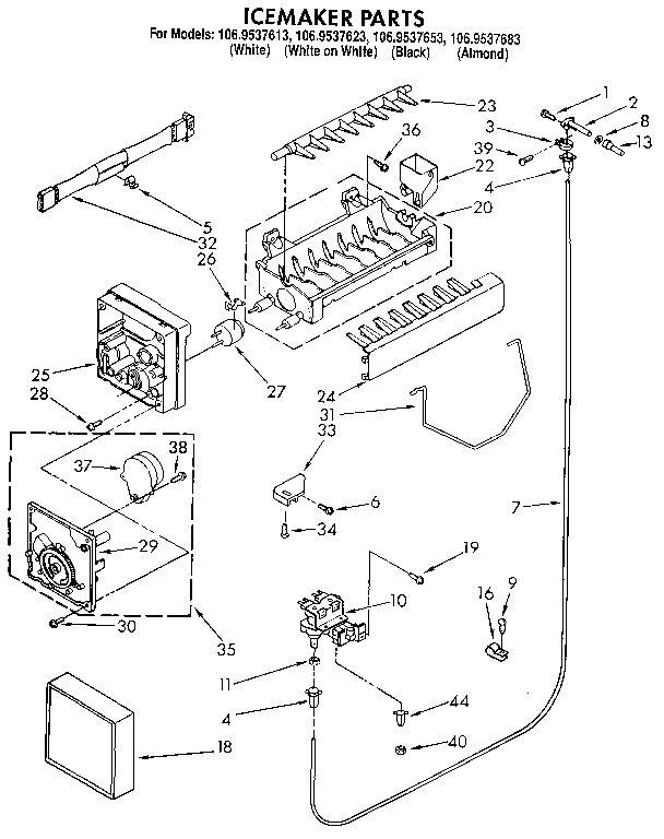 Kenmore 1069537683 icemaker diagram