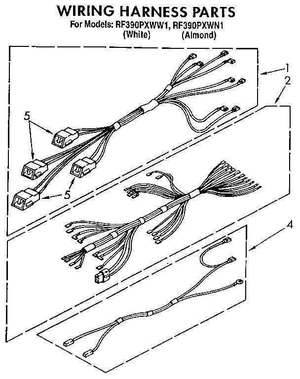 Whirlpool RF390PXWN1 wiring harness diagram