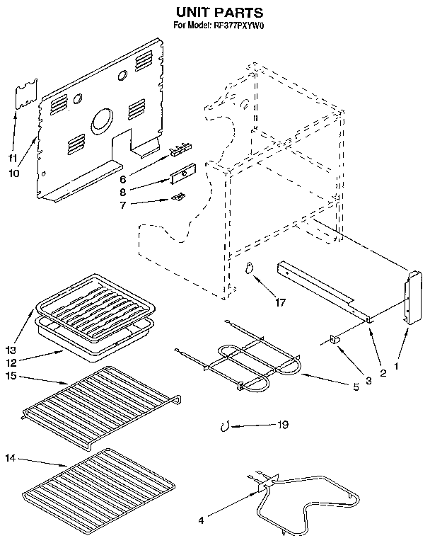 Whirlpool RF377PXYW0 unit diagram