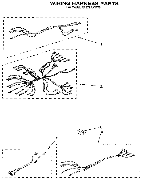 Whirlpool RF377PXYW0 wiring harness diagram