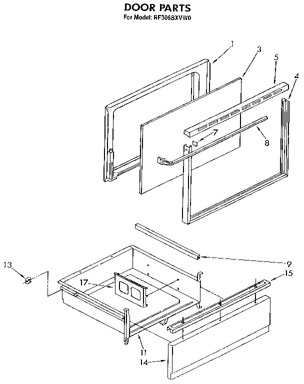 Whirlpool RF306BXVW0 door diagram