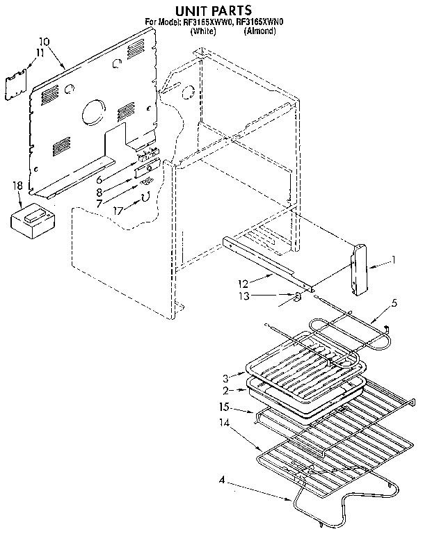 Whirlpool RF3165XWW0 unit diagram