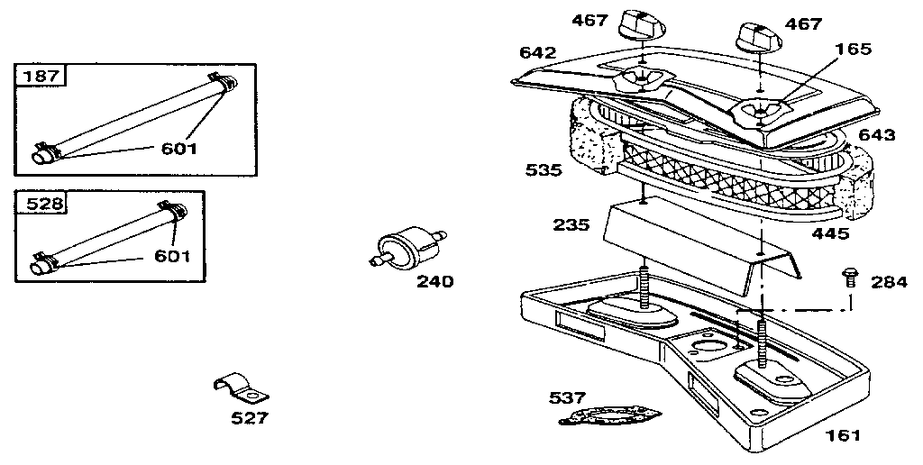 Craftsman 536255870 air cleaner assembly diagram