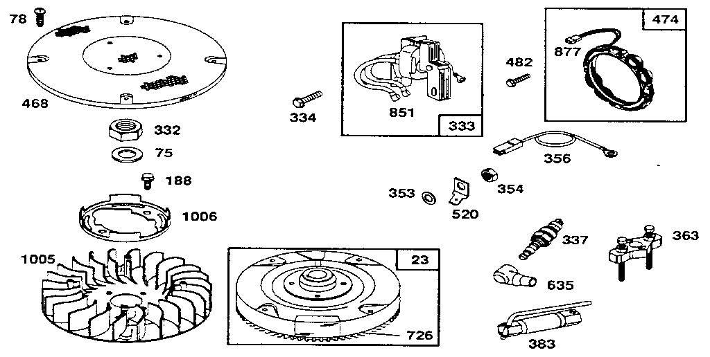 Craftsman 536255870 flywheel and ring gear assembly diagram